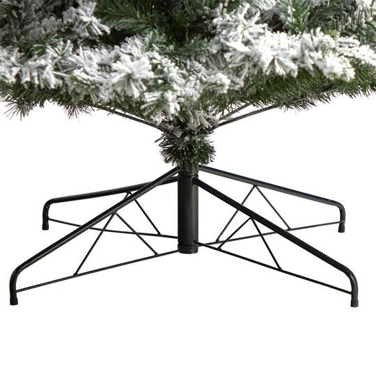 9ft. Pre-Lit Flocked Vermont Mixed Pine Artificial Christmas Tree, Clear LED Lights